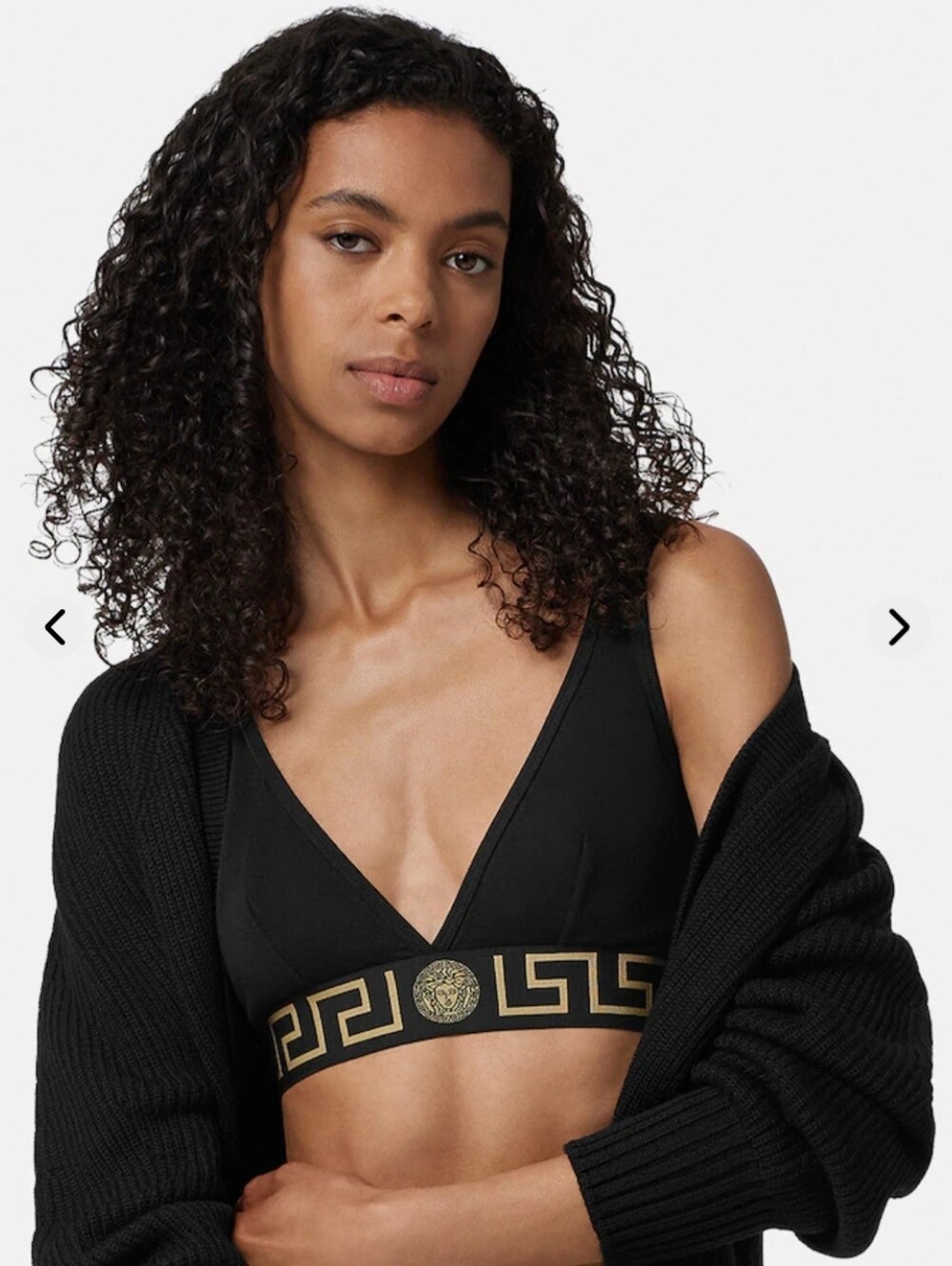 VERSACE NWT Greca Medusa Border Triangle Swim Black Gold  Size 3 - Picture 5 of 14